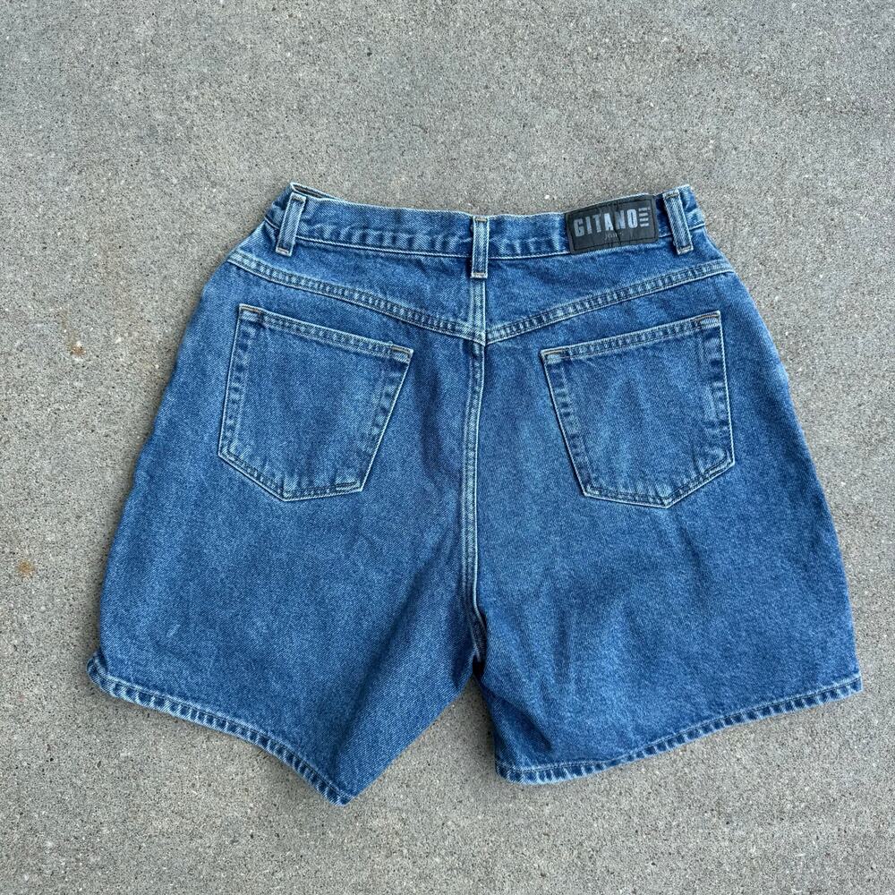 Vintage 90s Gitano High Rise Mom Jean Shorts Blue Size 12 100% Cotton